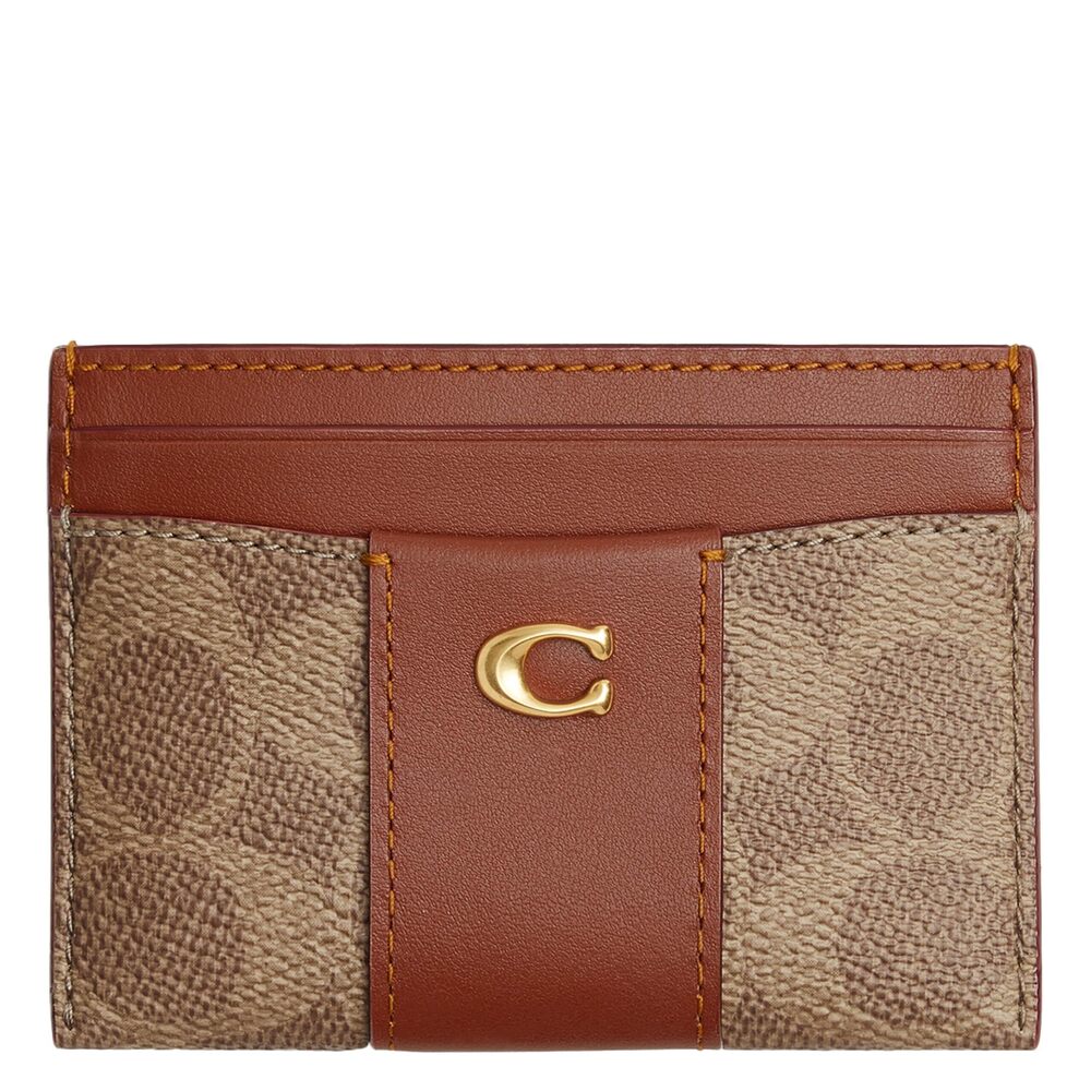5975 Essential Card Case in Signature, B4/TAN Caramel